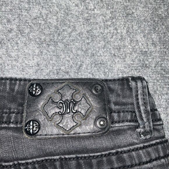 Miss Me Jeans Womens Size 28 Black Denim Skinny JS4009S29 Flap Pockets - Picture 10 of 12